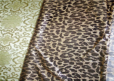 Fashionable Metallic Mesh Fabric / Leopard Aluminum Sequin Fabric CE Approved