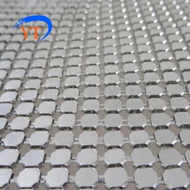 4mm เงินอลูมิเนียมผ้าตาข่ายตกแต่งโลหะที่มีความยืดหยุ่นเลื่อมผนังของ